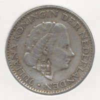 Juliana 1 gulden 1957 met klop Kampen