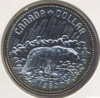 Canada 1 dollar 1980 ijsbeer