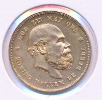 Nederland Gouden tientje 1879/1877 Overslag Willem 3