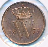 Nederland 1 Cent 1877 Willem 3 FDC