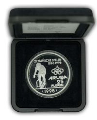 Aruba 25 Florin 1995 Olympische spelen proof in doosje