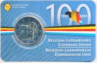 Luxemburg 2 Euro 2021 Economische unie in coincard