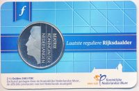 Nederland 2,5 Gulden 2001 "De laatste reguliere rijksdaalder" in coincard