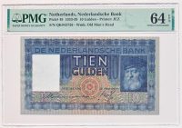 Nederland 10 Gulden 1933 Grijsaard PMG64 EPQ