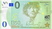 Nederland 0-Euro biljet Rembrandt 2019