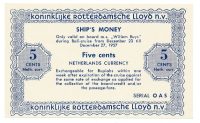 Koninklijke Rotterdamse Lloyd N.V. scheepsgeld 5 cent 1957
