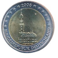 Duitsland 2 euro 2008 st. michaeliskerk Hamburg