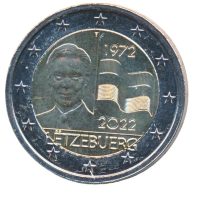 Luxemburg 2 Euro 2022 50 jaar vlag