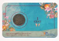 Nederland 1 cent 1927 coincard Wilhelmina