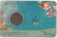 Nederland 1 cent 1915 Wilhelmina in coincard