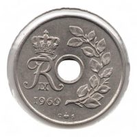 Denemarken 25 Øre 1969