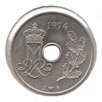 Denemarken 25 Øre 1974