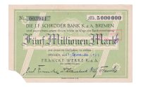 Duitsland 5 miljoen Mark 1923 Noodgeld Bremen