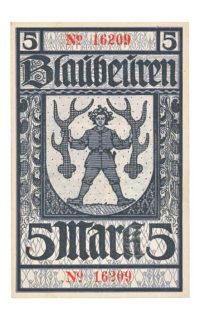 Duitsland 5 Mark 1919 Oorlogsgeld Blaúbeúren
