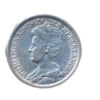 Nederland 25 Cent 1914 Wilhelmina hermelijnen mantel